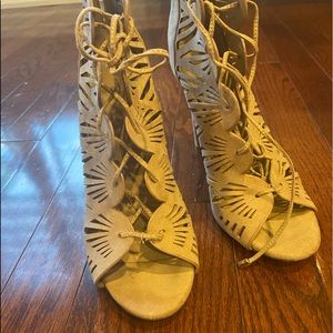 Heeled shoes worn but affordable